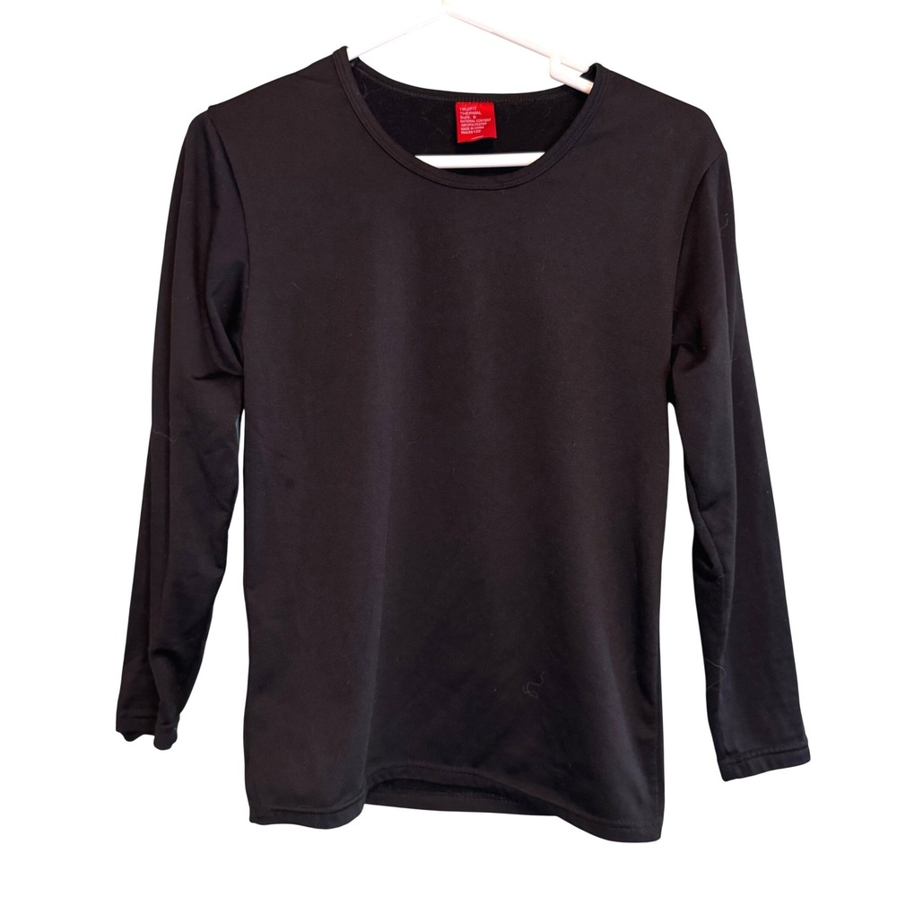 Trufit Thermal Mens Small Black Long Sleeve Base Layer Top RN35122 Crew Neck